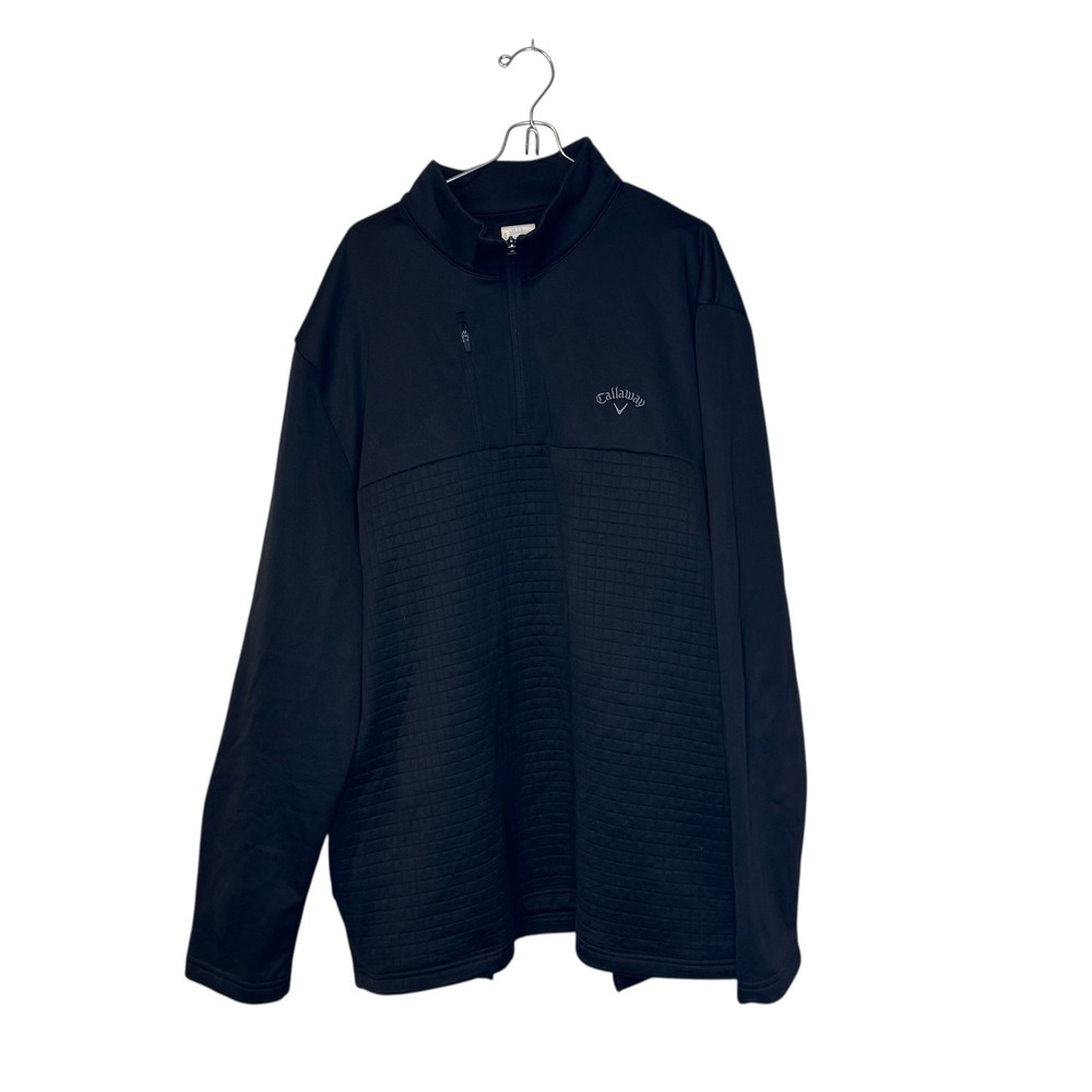 Callaway Mens Jacket Pockets Quarter Zip Mock Neck Pullover Long Sleeve Black XL
